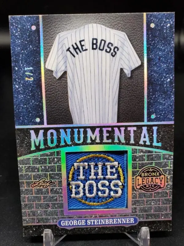 George Steinbrenner 2024 Leaf Bronx Legacy The Boss Monumental Relic /2 Yankees