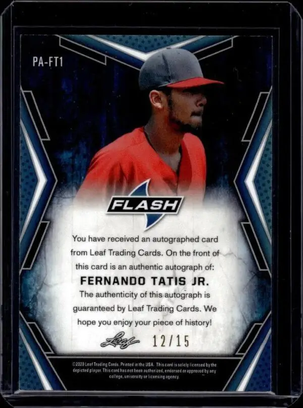 Fernando Tatis Jr. 2020 Leaf Flash Pink Auto /15 San Diego Padres PA-FT1 - Image 2