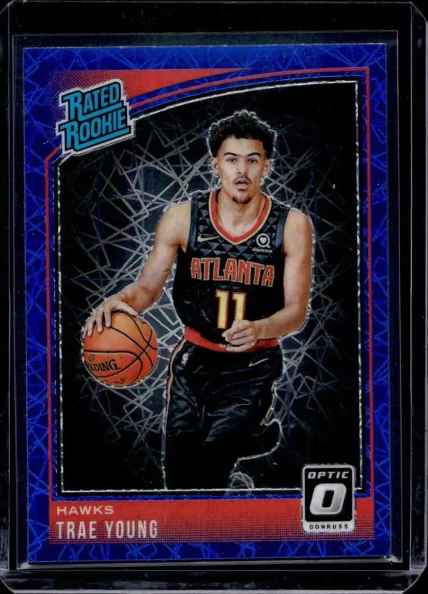 Trae Young 2018-19 Donruss Optic Blue Velocity Rookie Atlanta Hawks 198