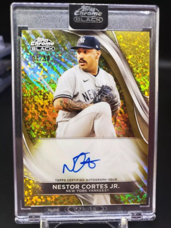 Nestor Cortes Jr 2024 Topps Chrome Black Gold Auto /50 New York Yankees CBA-NC