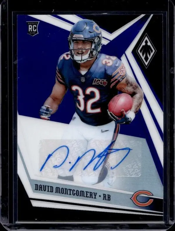 David Montgomery 2019 Panini Phoenix Rookie Blue Auto /15 Chicago Bears 123