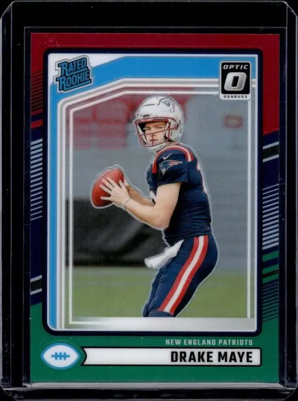 Drake Maye 2024 Donruss Optic Rated Rookie Preview Red Green New England Patriots 379