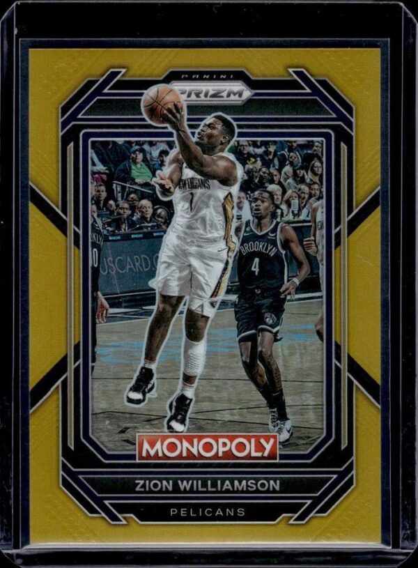 Zion Williamson 2022-23 Panini Prizm Monopoly Gold 01/49 New Orleans Pelicans 55