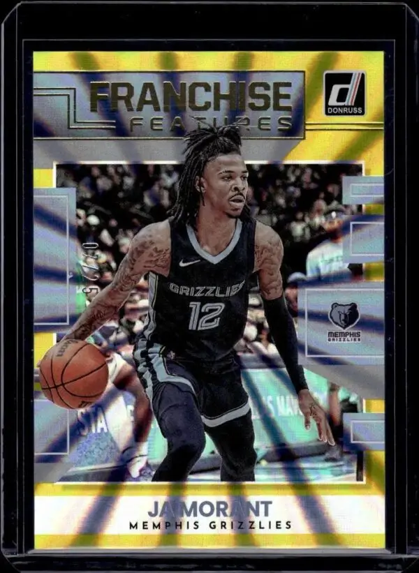 Ja Morant 2022-23 Donruss Franchise Features Yellow /25 Memphis Grizzlies 28