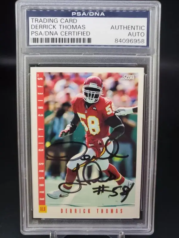 Derrick Thomas Signed 1993 Score Card Kansas City Chiefs 149 PSA Authentic