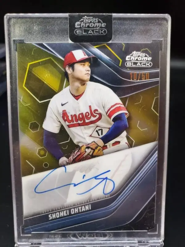 Shohei Ohtani 2023 Topps Chrome Black Gold Auto /50 Los Angeles Angels CBA-SO