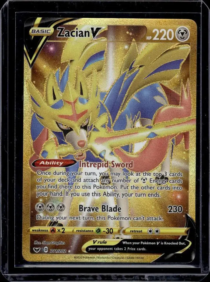 Zacian V (Secret) Pokemon SWSH01: Sword & Shield Base Set 211/202