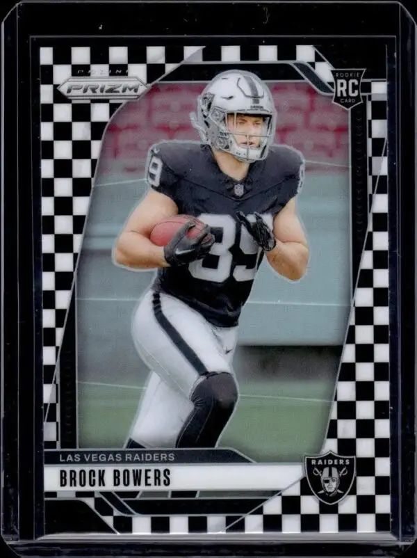 Brock Bowers 2024 Panini Prizm Black White Checker RC Las Vegas Raiders 315