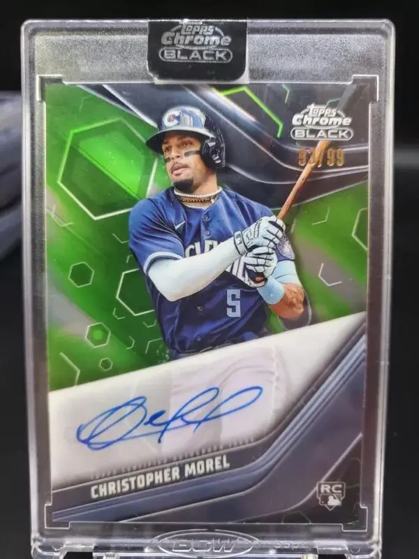 Christopher Morel 2023 Topps Chrome Black Green Auto /99 RC Chicago Cubs CBA-CMO