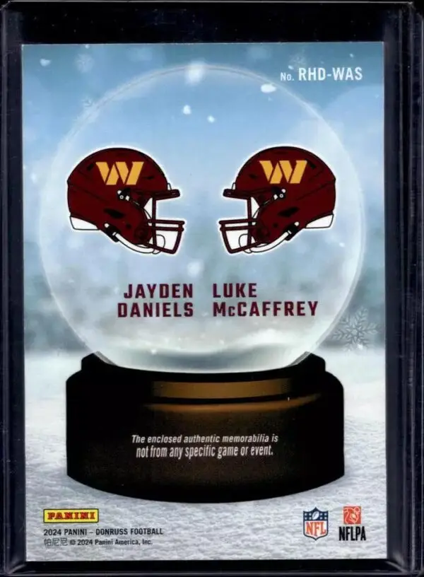 Jayden Daniels Luke McCaffrey 2024 Donruss Rookie Sweaters Washington Commanders RHD-WAS - Image 2