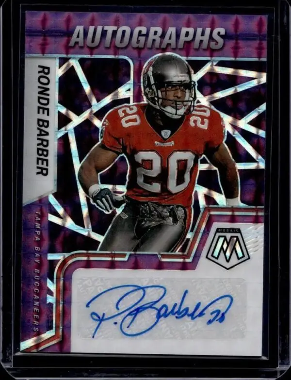 Ronde Barber 2022 Panini Mosaic Purple Auto /49 Tampa Bay Buccaneers AM-RB