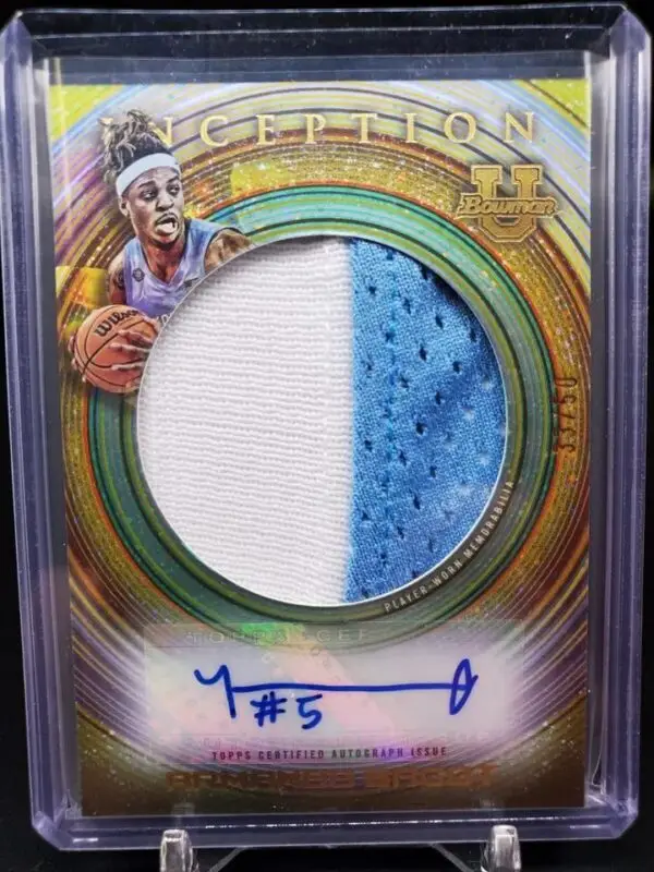 Armando Bacot 2022-23 Bowman U Inception Relic Auto /50 North Carolina Tar Heels