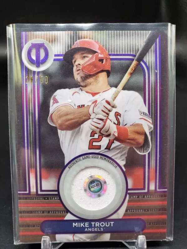 Mike Trout 2024 Topps Tribute Stamp of Approval Relic /50 Los Angeles Angels