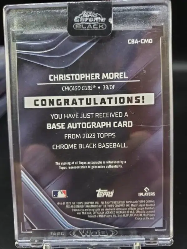 Christopher Morel 2023 Topps Chrome Black Green Auto /99 RC Chicago Cubs CBA-CMO - Image 2