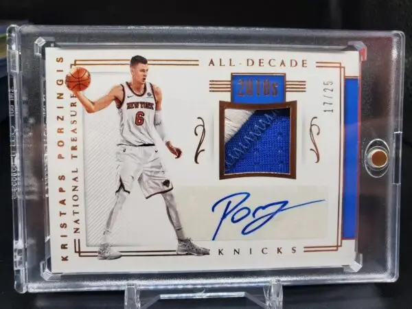 Kristaps Porzingis 2017-18 National Treasures Auto /25 New York Knicks ADMS-KPZ