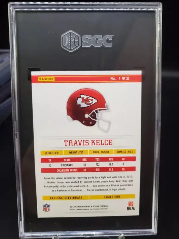 Travis Kelce 2013 Panini Rookies & Stars RC Kansas City Chiefs 192 SGC 10 - Image 2