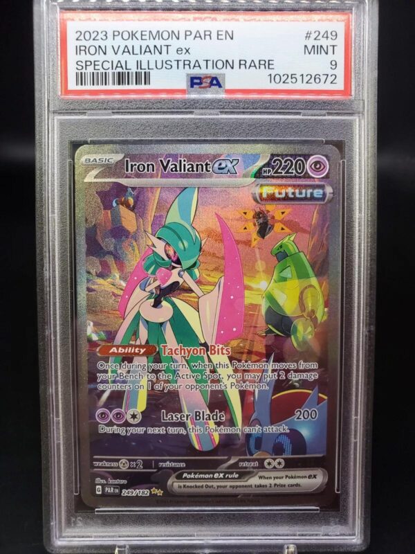 Iron Valiant ex Pokemon Paradox Rift Special Illustration Rare 249/182 PSA 9