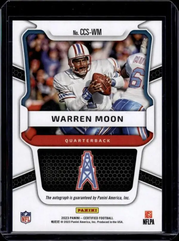 Warren Moon 2023 Panini Certified Canton Green Auto /5 Houston Oilers CCS-WM - Image 2