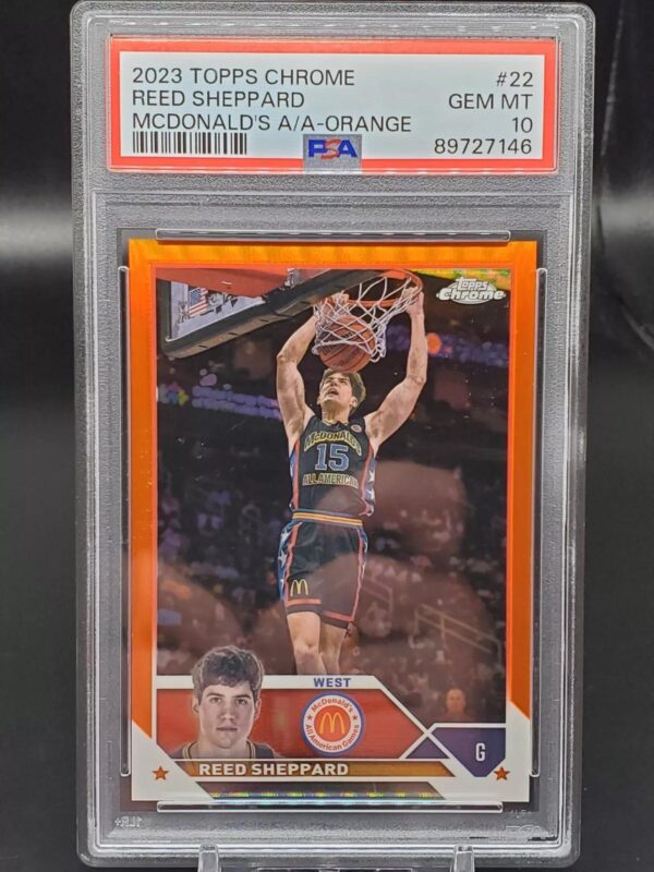 Reed Sheppard 2023 Topps Chrome McDonald's All-American Orange /25 22 PSA 10