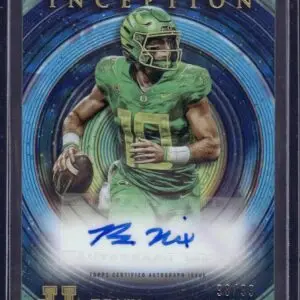 Bo Nix 2022-23 Bowman U Inception Base Blue Foil Auto /99 Oregon Ducks BIA-BN