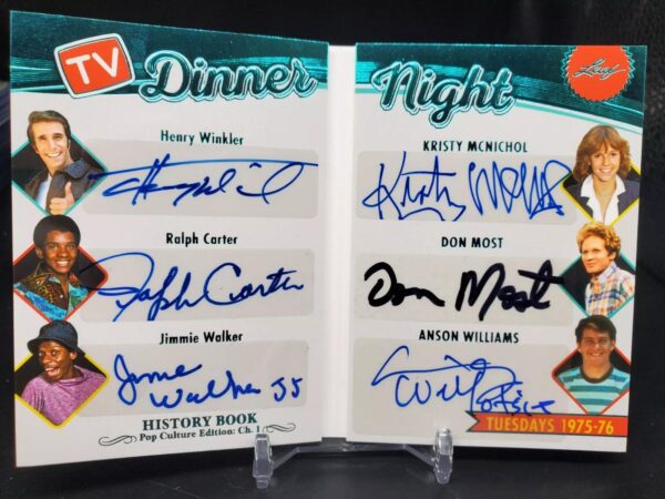 TV Dinner Night 2024 Leaf History Book Auto /5 Tuesdays 1975-76 TVD-5