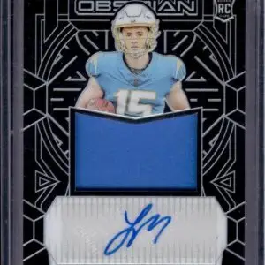 Ladd McConkey 2024 Panini Obsidian Relic Auto /299 Los Angeles Chargers RJJ-LMY