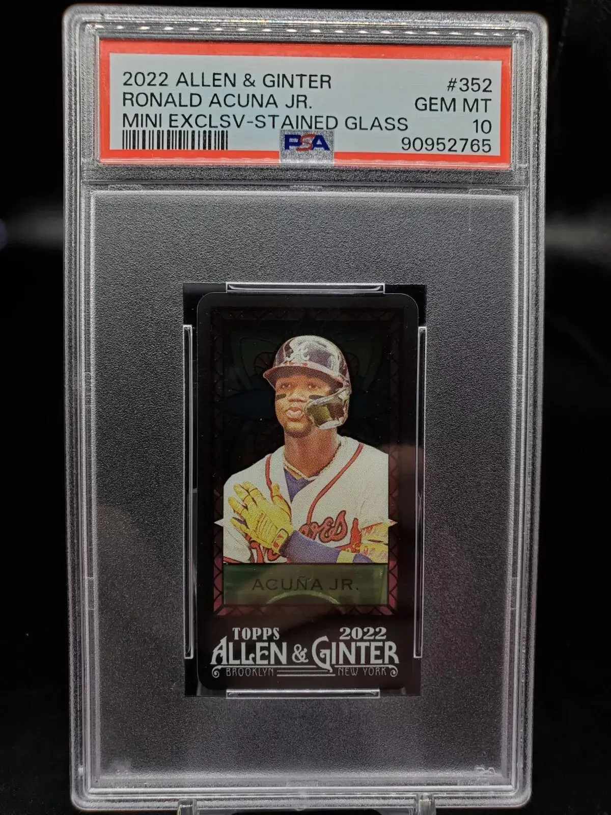 Ronald Acuna Jr 2022 Topps Allen & Ginter Mini Stained Glass Braves 352 PSA 10