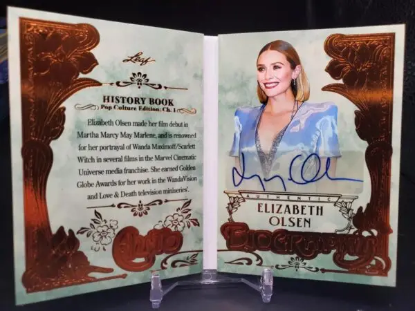 Elizabeth Olsen 2024 Leaf History Book Auto Biography /25 A-EP1