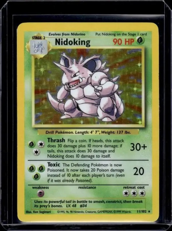 Nidoking Holo Pokemon Base Set 11/102
