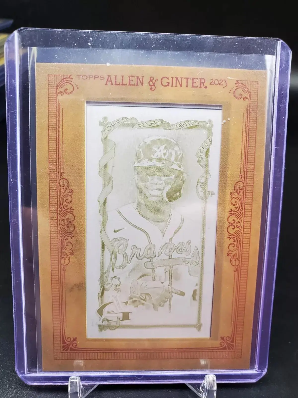 Ronald Acuna Jr 2023 Topps Allen & Ginter Yellow Plate 1/1 Atlanta Braves 37