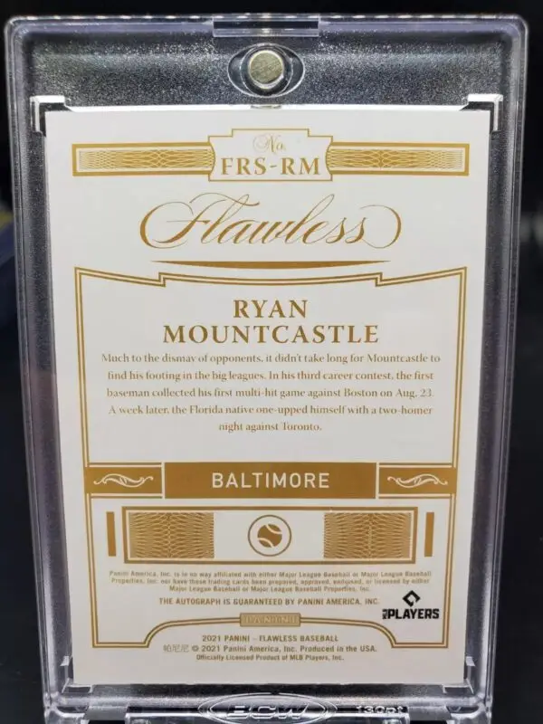 Ryan Mountcastle 2021 Panini Flawless RC Auto /25 Baltimore Orioles FRS-RM - Image 2