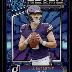J.J. McCarthy 2024 Donruss Rated Rookies Retro Minnesota Vikings 2