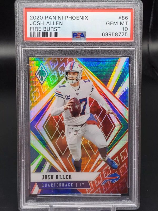 Josh Allen 2020 Panini Phoenix Fire Burst Prizm Buffalo Bills 86 PSA 10