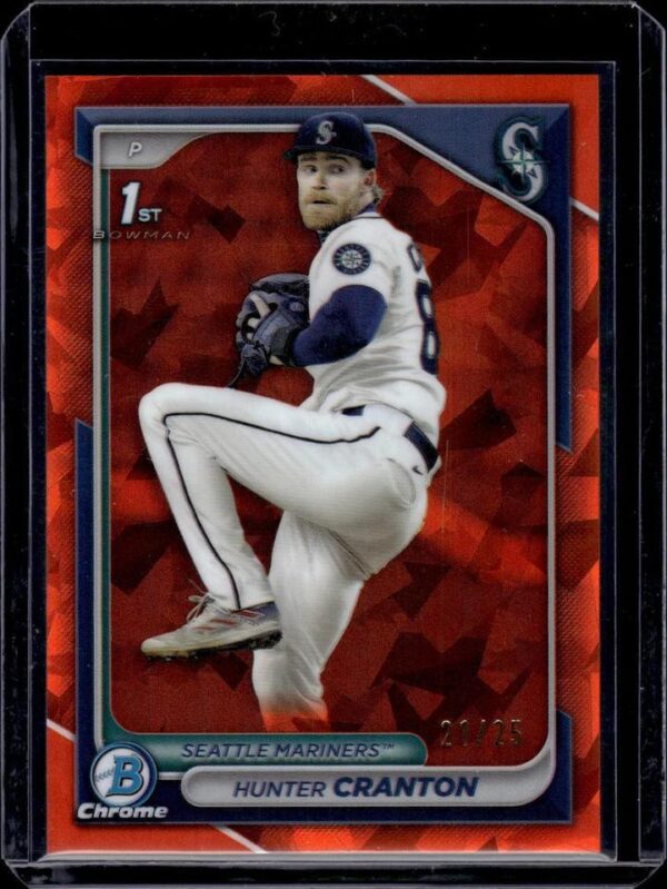 Hunter Cranton 2024 Bowman Draft Sapphire 1st Orange /25 Seattle Mariners BDC-144