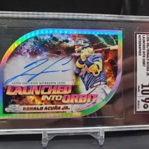 Ronald Acuna Jr 2024 Topps Cosmic Chrome Launched Auto Atlanta Braves LIOA-RAJ SGC 9