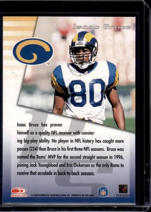 Isaac Bruce 1999 Donruss Private Signings Auto St. Louis Rams - Image 2