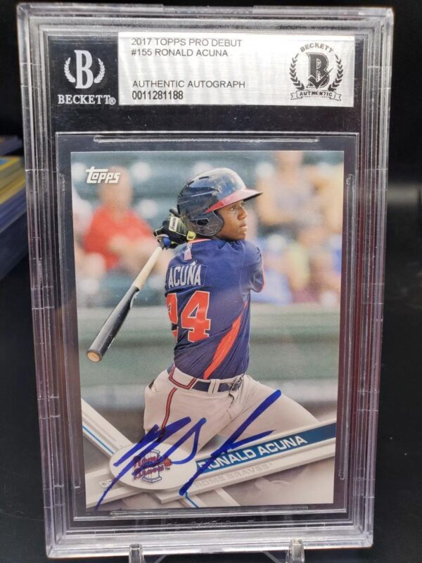 Ronald Acuna Signed 2017 Topps Pro Debut Card Rome Braves 155 BGS Authentic