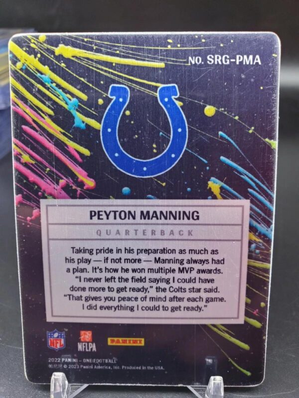 Peyton Manning 2022 Panini One Surge SSP Indianapolis Colts SRG-PMA - Image 2