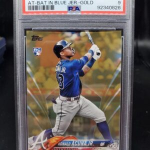 Ronald Acuna Jr 2018 Topps Update Rookie Gold /2018 Atlanta Braves US250 PSA 9