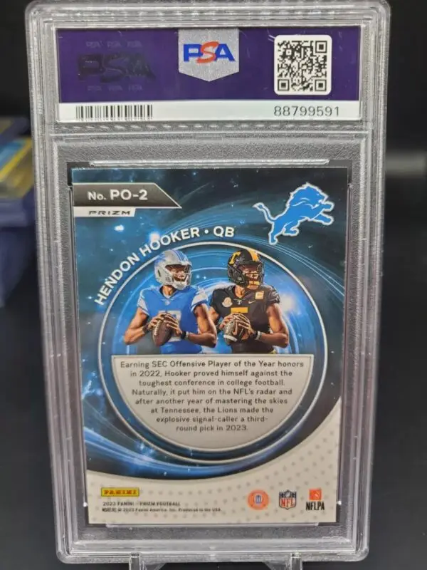 Hendon Hooker 2023 Panini Prizm Portals No Huddle RC Detroit Lions PO-2 PSA 10 - Image 2