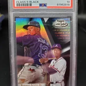 Ronald Acuna Jr 2018 Topps Gold Label Black Class 3 RC Atlanta Braves 99 PSA 10
