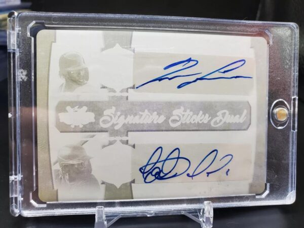 Ronald Acuna Jr Fernando Tatis Jr 2021 Leaf Lumber Yellow Plate 1/1 Auto Atlanta Braves San Diego Padres SSD-02