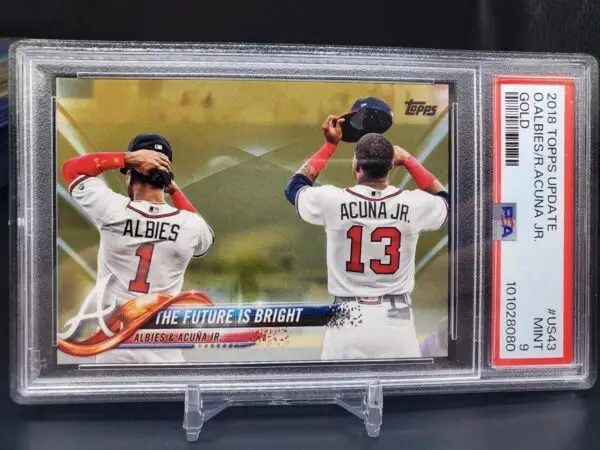 Ozzie Albies Ronald Acuna Jr 2018 Topps Update Gold /2018 Braves US43 PSA 9