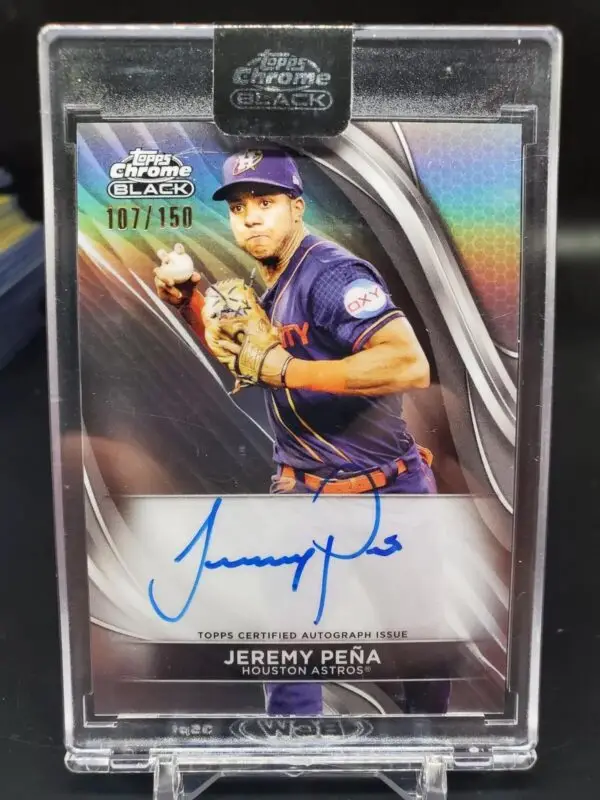 Jeremy Pena 2024 Topps Chrome Black Refractor Auto /150 Houston Astros CBA-JPE