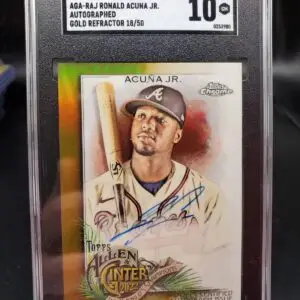 Ronald Acuna Jr 2022 Topps Allen & Ginter Chrome Gold Auto /50 Atlanta Braves SGC 10