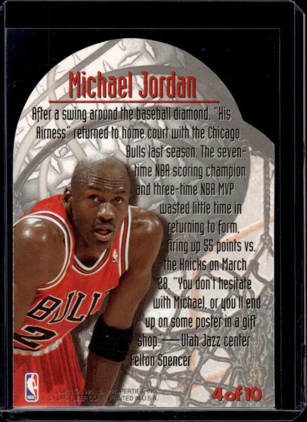 Michael Jordan 1995-96 Metal Maximum Metal Chicago Bulls 4 - Image 2