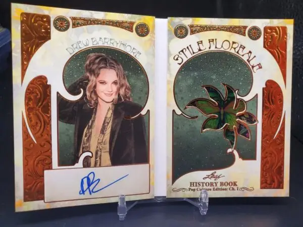 Drew Barrymore 2024 Leaf History Book Stile Floreale Auto /25 SF-DB1