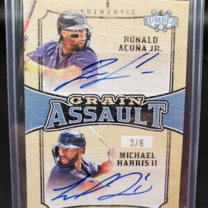 Ronald Acuna Jr Michael Harris II **2024 Leaf Lumber Grain Assault Auto /6 Atlanta Braves GA2-6