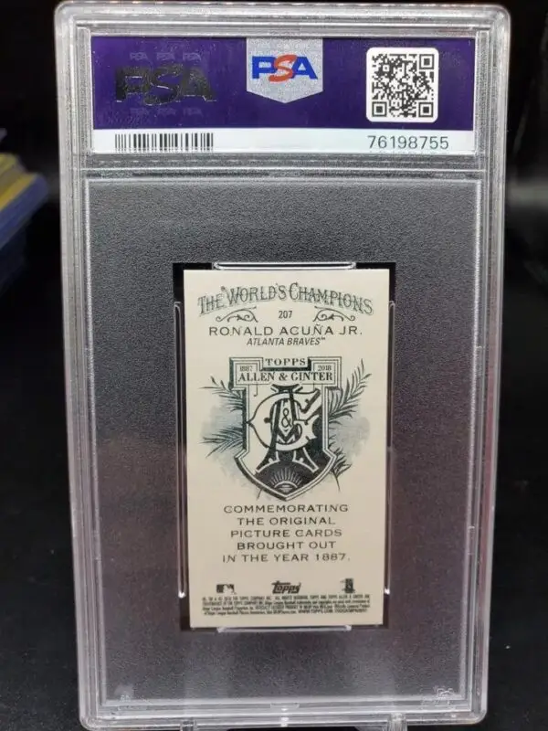 Ronald Acuna Jr 2018 Topps Allen & Ginter Mini A&G Back Atlanta Braves 207 PSA 10 - Image 2