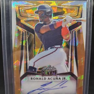 Ronald Acuna Jr 2023 Leaf Metal Gold Crystal 1/1 Auto Atlanta Braves BA-RAJ
